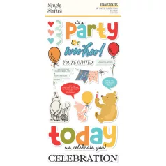   Simple Stories Say Cheese Classic Pooh Birthday Matrica Foam Stickers (2 ív)