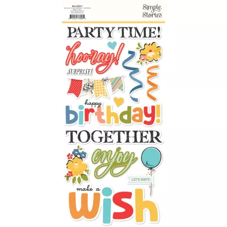 Simple Stories Say Cheese Classic Pooh Birthday Matrica Foam Stickers (2 ív)