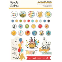   Simple Stories Say Cheese Classic Pooh Birthday Díszítőelem Decorative Brads (1 csomag)