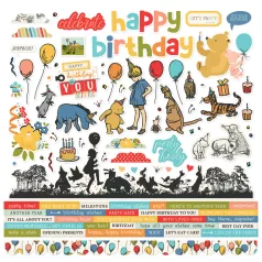   Simple Stories Say Cheese Classic Pooh Birthday Matrica 12" (30 cm) Cardstock Stickers (1 ív)