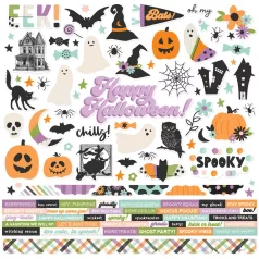   Simple Stories Spooky Things Matrica 12" (30 cm) Cardstock Stickers (1 ív)