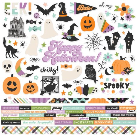 Simple Stories Spooky Things Matrica 12" (30 cm) Cardstock Stickers (1 ív)