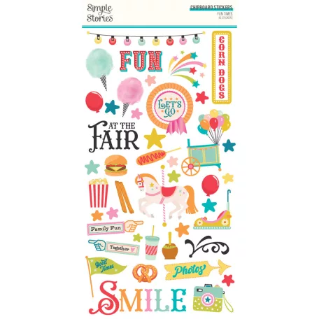 Simple Stories Fun Times Chipboard matrica Chipboard Stickers  (1 ív)