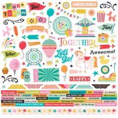   Simple Stories Fun Times Matrica 12" (30 cm) Cardstock Stickers (1 ív)