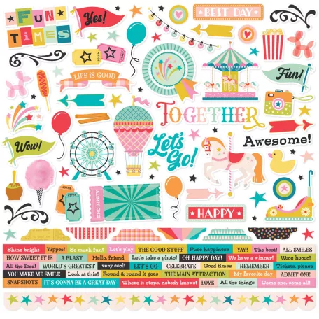 Simple Stories Fun Times Matrica 12" (30 cm) Cardstock Stickers (1 ív)