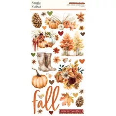   Simple Stories Simple Vintage Autumn Breeze Chipboard matrica Chipboard Stickers  (1 ív)