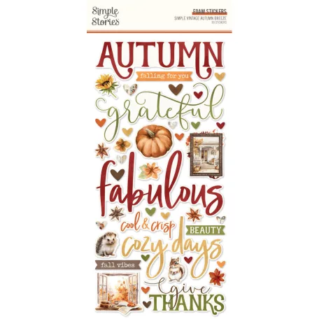 Simple Stories Simple Vintage Autumn Breeze Matrica Foam Stickers (2 ív)