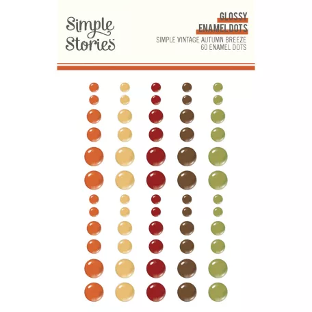 Simple Stories Simple Vintage Autumn Breeze Díszítőelem Enamel Dots (1 ív)