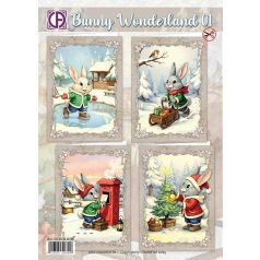   Üdvözlőlap készlet A4 - Bunny Wonderland 01 - Creative CutOuts Card Kit (1 csomag)