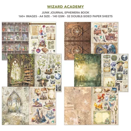 Ciao Bella Wizard Academy Kivágóív készlet A4 Ephemera Book (32 ív)