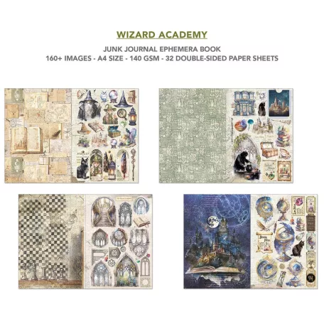Ciao Bella Wizard Academy Kivágóív készlet A4 Ephemera Book (32 ív)
