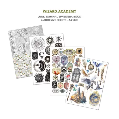 Ciao Bella Wizard Academy Kivágóív készlet A4 Ephemera Book (32 ív)