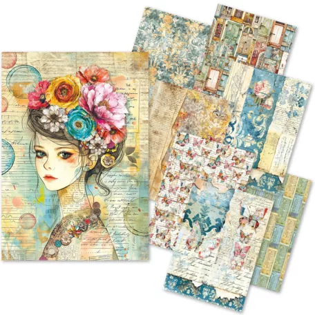 Ciao Bella Quintessential Papírkészlet A5 Craftmix Paper Pack - Tissue & Vellum Variety (8 ív)