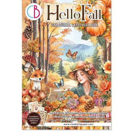 Ciao Bella Hello Fall Kivágóív készlet A4 Junk Journal Ephemera Book (32 ív)