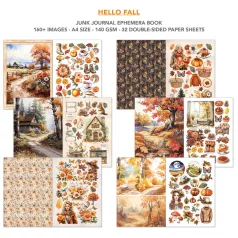   Ciao Bella Hello Fall Kivágóív készlet A4 Junk Journal Ephemera Book (32 ív)