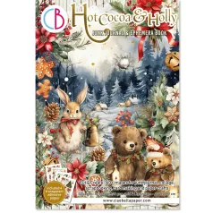   Ciao Bella Hot Cocoa & Holly Kivágóív készlet A4 Junk Journal Ephemera Book (32 ív)