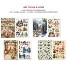 Ciao Bella Hot Cocoa & Holly Kivágóív készlet A4 Junk Journal Ephemera Book (32 ív)