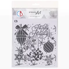   Ciao Bella Winter Season Stencil 8"x8" (20x20cm) Happy holidays Stencil (1 db)