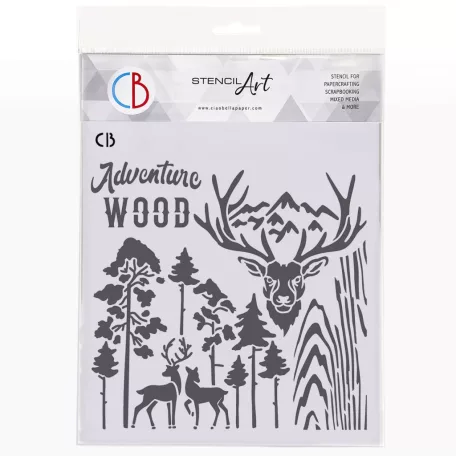 Ciao Bella Forest Tales  Stencil 8"x8" (20x20cm) Deers Stencil (1 db)