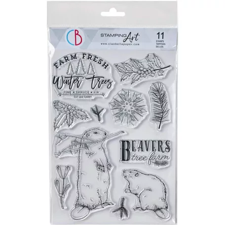 Ciao Bella Forest Tales Szilikonbélyegző Beavers Tree Farm   Clear Stamp Set (1 csomag)