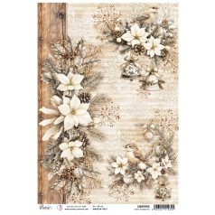   Ciao Bella Winter Season Rizspapír A4 White Poinsettia Rice Paper (1 ív)
