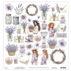   Mintay Papers Lavender Dream Scrapbook kivágíóív  12" (30 cm) 1 ív