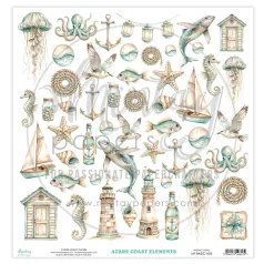   Mintay Papers Azure Coast Scrapbook kivágíóív 12" (30 cm) 1 ív