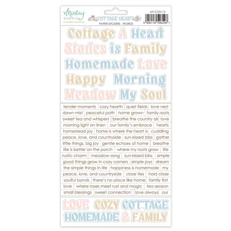 Mintay Papers Cottage Heart Matrica Paper Stickers Words  1 csomag