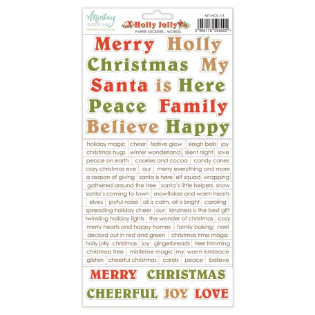 Mintay Papers Holly Jolly Matrica Paper Stickers Words  1 csomag