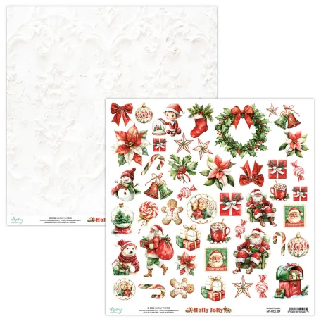 Mintay Papers Holly Jolly Scrapbook papír Kivágóív Elements 12" (30 cm) 1 lap