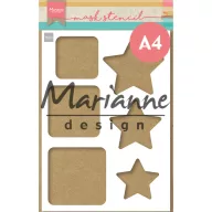 Marianne Design stencil Négyzetek és csillagok (1 csomag)