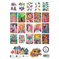   Kollázs papír Art Journal Perfect size Art by Marlene Cut and paste book Whymsical world (1 db)