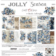   Craft O'Clock Scrapbook papírkészlet 12" (30 cm) Jolly Season Paper Collection Set (6 ív)