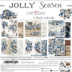   Craft O'Clock Scrapbook papírkészlet 6" (15 cm) Jolly Season Paper Collection Set (24 ív)