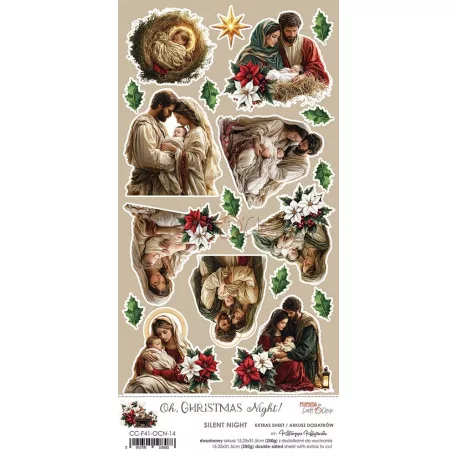 Craft O'Clock Kivágóív Silent Night – Oh, Christmas Night Extras to Cut Set (1 ív)
