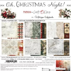   Craft O'Clock Scrapbook papírkészlet 8" (20 cm) Oh, Christmas Night Basic Paper Set (24 ív)