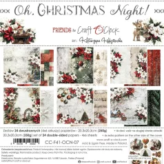   Craft O'Clock Scrapbook papírkészlet 8" (20 cm) Oh, Christmas Night Paper Collection Set (24 ív)