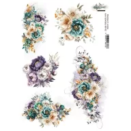   Alchemy of Art Rizspapír A4 - In Shades Of Blue - Flowers 2 - Rice Paper (1 ív)