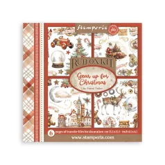   Stamperia Gear up for Christmas Kaparós matrica   Rub-On Assortment (6 ív)