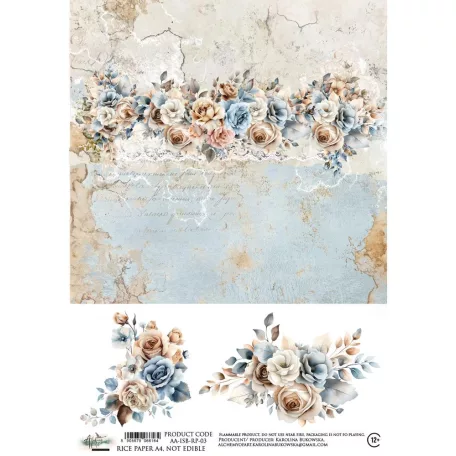 Alchemy of Art Rizspapír A4 - In Shades Of Blue - 3 - Rice Paper (1 ív)