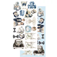   Alchemy of Art Kivágóív 6"x12" (15cm x 30 cm) In Shades Of Blue Extras to Cut Set (1 csomag)