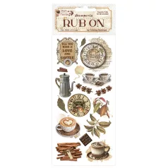   Stamperia Coffee and Chocolate Kaparós matrica  All You Need Is Love And Coffee Rub-On (1 ív)