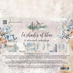   Alchemy of Art Papírkészlet 8" (20 cm) In Shades Of Blue Paper Collection Set (12 lap)