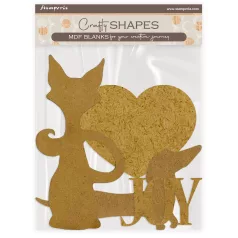   Stamperia Furry Friends MDF alap  Dog and Cat Silhouette Crafty Shapes MDF BLANKS (1 db)
