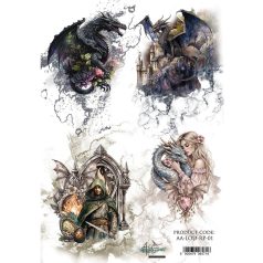   Alchemy of Art Rízspapír A4 - The Legends Of The Dragons - 1 - Rice Paper (1 ív)