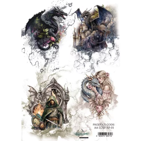 Alchemy of Art Rizspapír A4 - The Legends Of The Dragons - 1 - Rice Paper (1 ív)