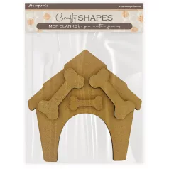   Stamperia Furry Friends MDF alap  Doghouse and Bones Crafty Shapes MDF BLANKS (1 db)