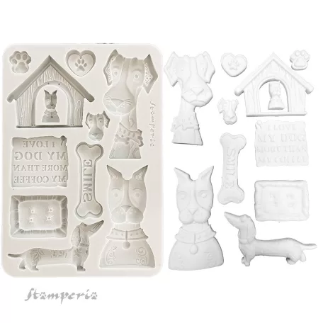 Stamperia Furry Friends Szilikon öntőforma A5 I Love My Dog Silicon Mould (1 db)