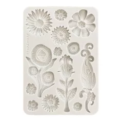   Stamperia Furry Friends Szilikon öntőforma A5 Flowers Silicon Mould (1 db)