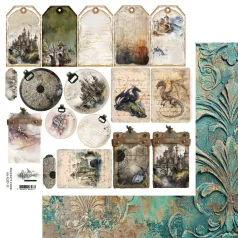   Alchemy of Art Kivágóív 12" (30 cm) The Legends Of The Dragons Tags Art Alchemy Double-sided paper (1 ív)